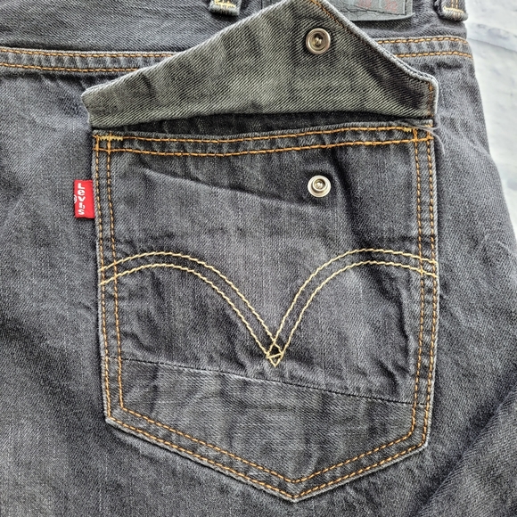 Retro Levi's Black 569 Loose Straight Jeans size 38 - Picture 5 of 16